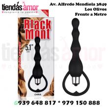 Estimulador Anal Con Vibración-Black Mont Tail Power Beads